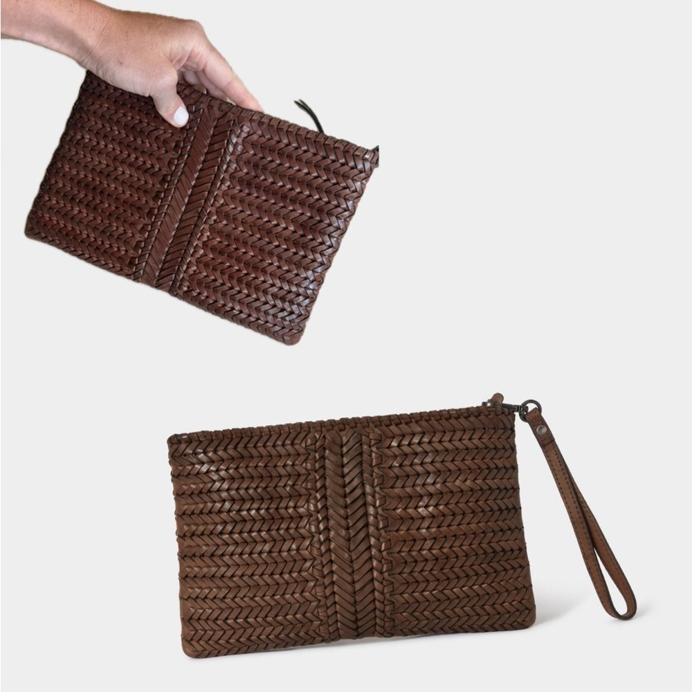 Genuine Leather Handbag wristlet and clutch bag